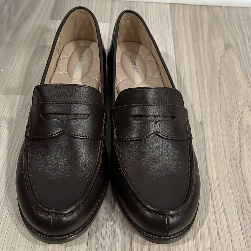 Lands' End Women's Classic Brown Penny Loafers Sz 9B Career Core Office Wear